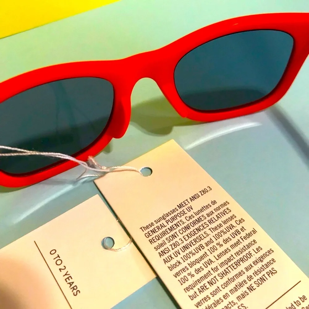 New Janie and Jack Sunglasses 0-2yr, block 100%UVB &100%UVA. Dark Orange.